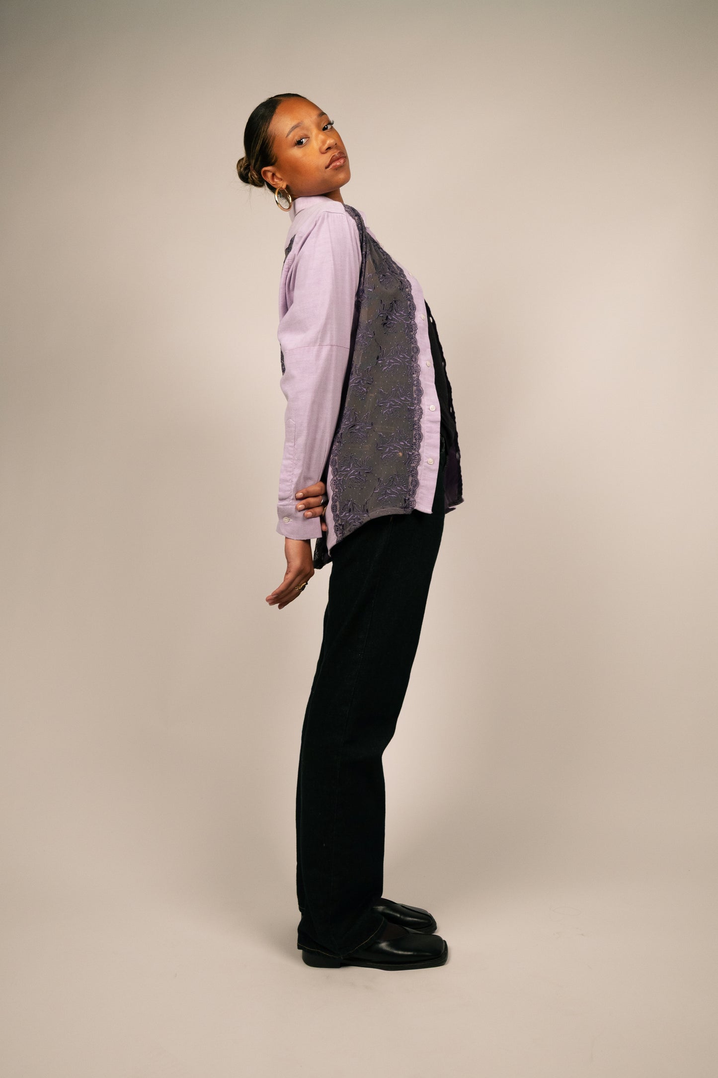 Chemise dentelle - Mauve