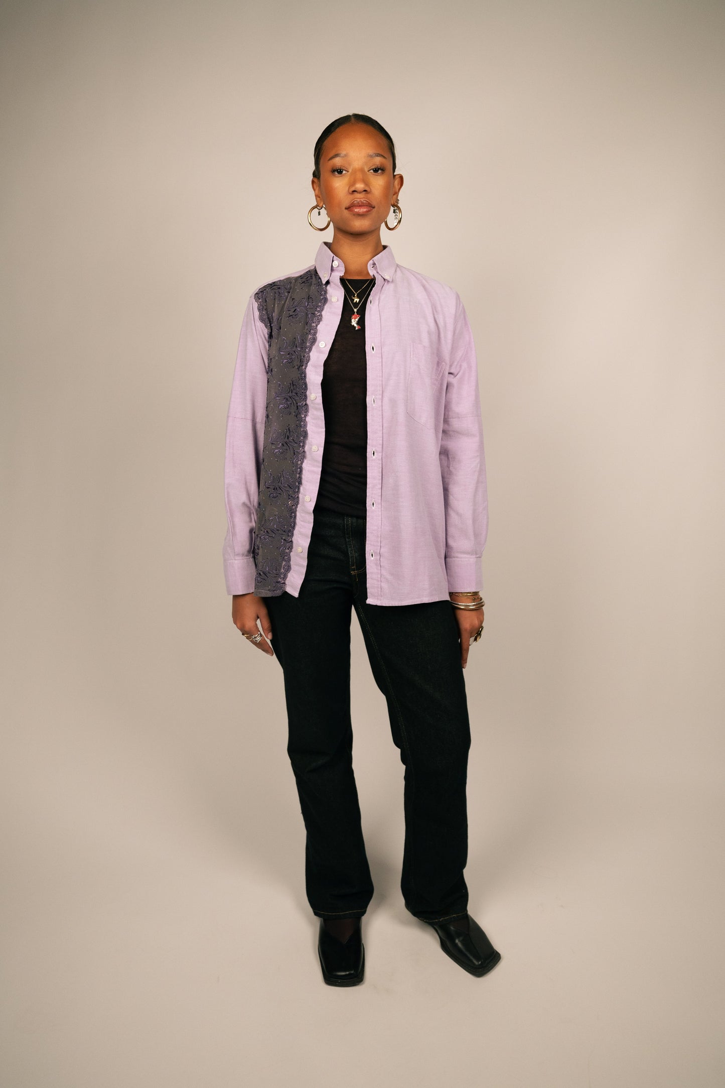 Chemise dentelle - Mauve PHRSTUDIO