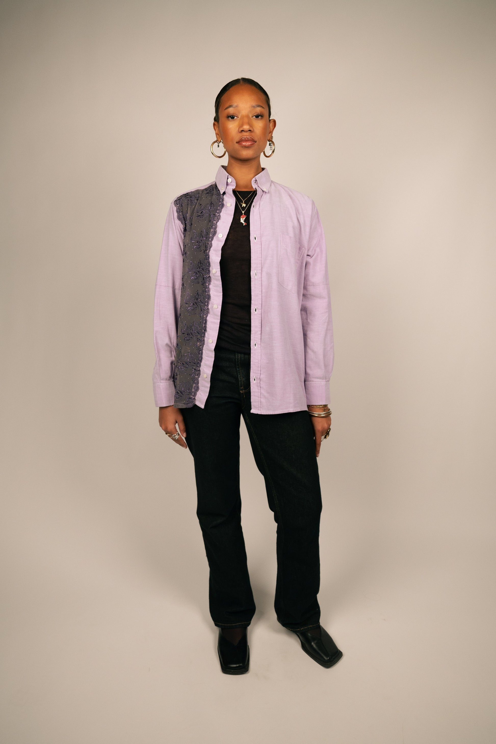 Chemise dentelle - Mauve PHRSTUDIO