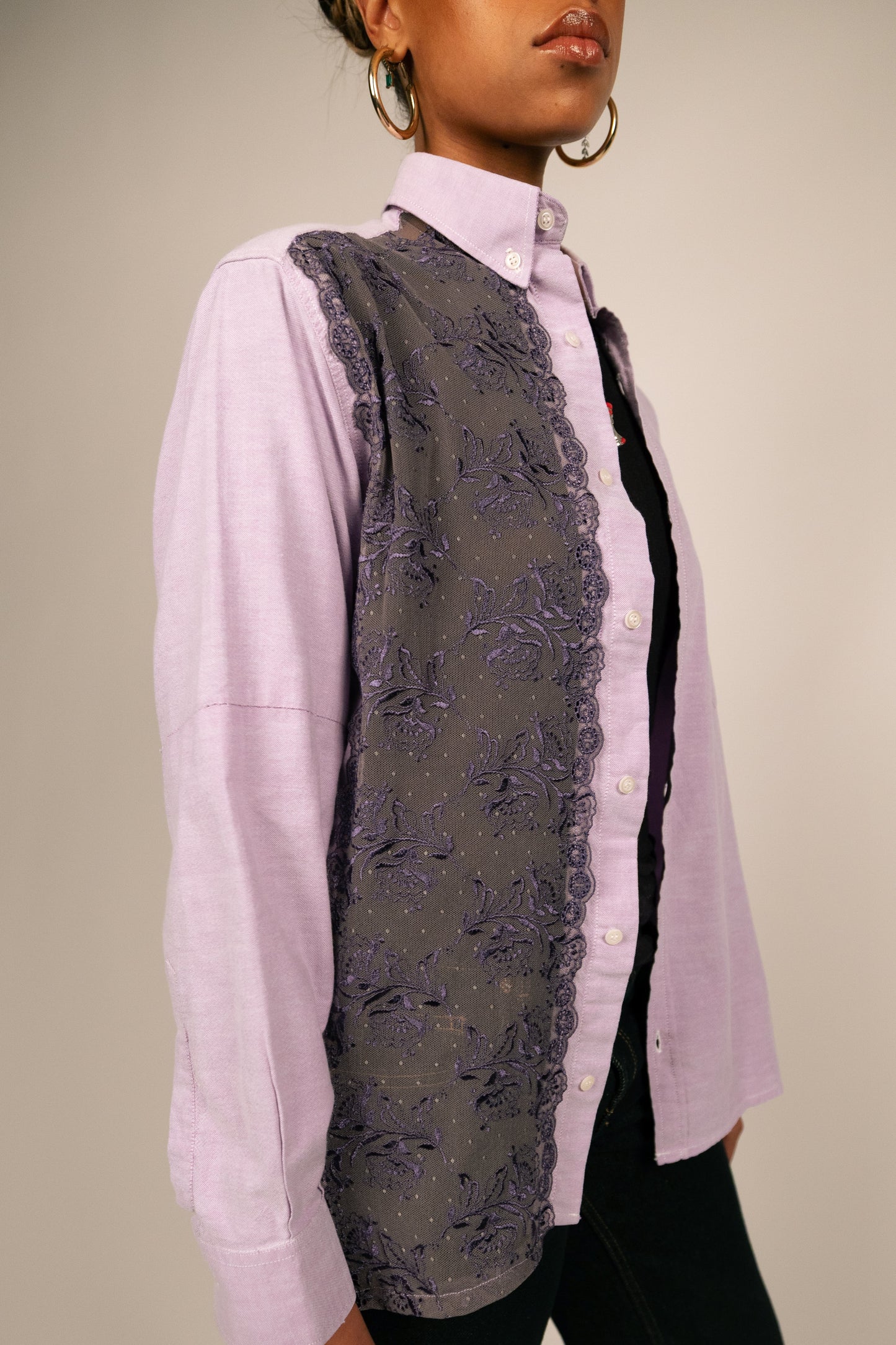 Chemise dentelle - Mauve PHRSTUDIO