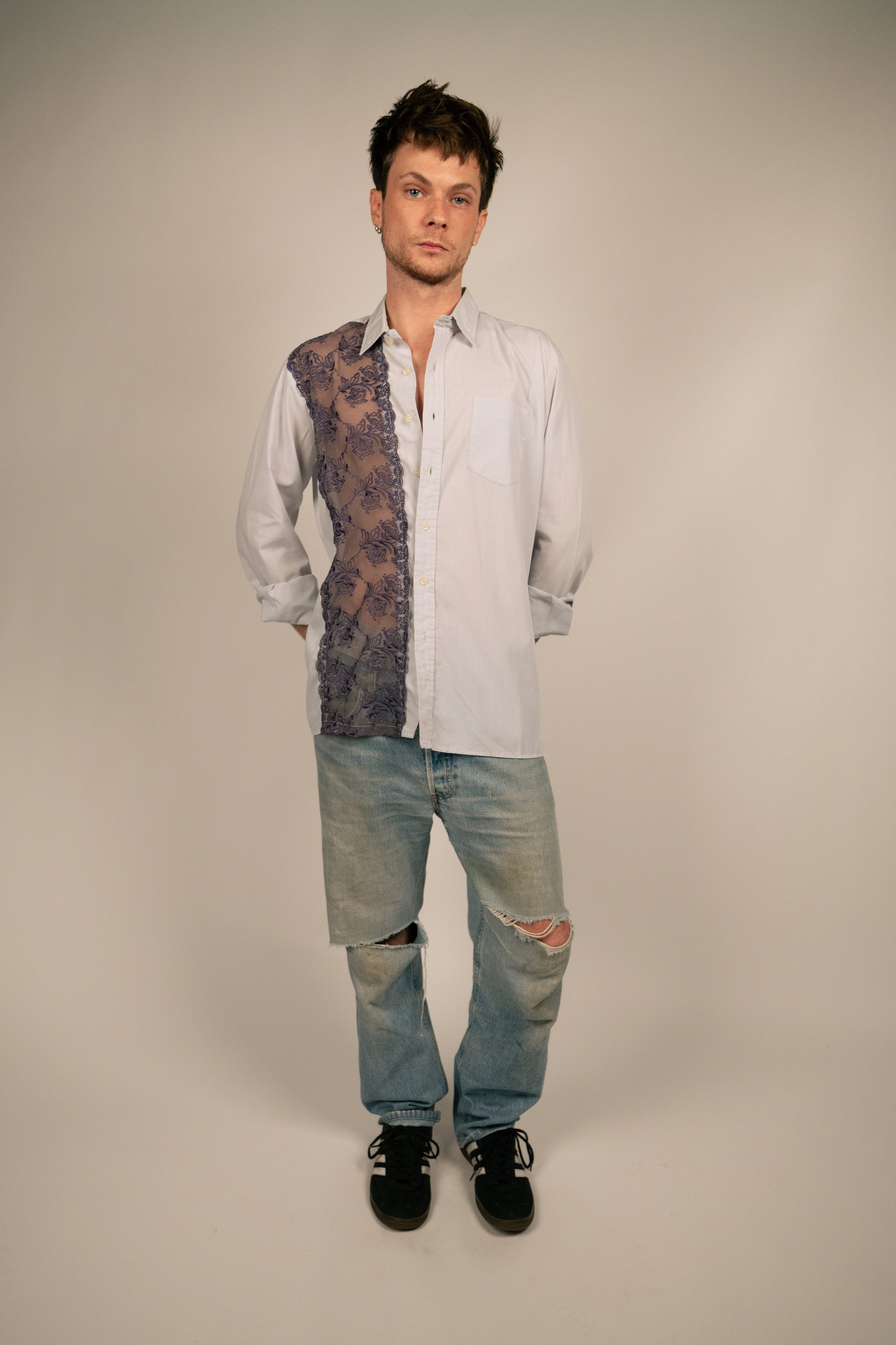 Chemise dentelle - Grise PHRSTUDIO