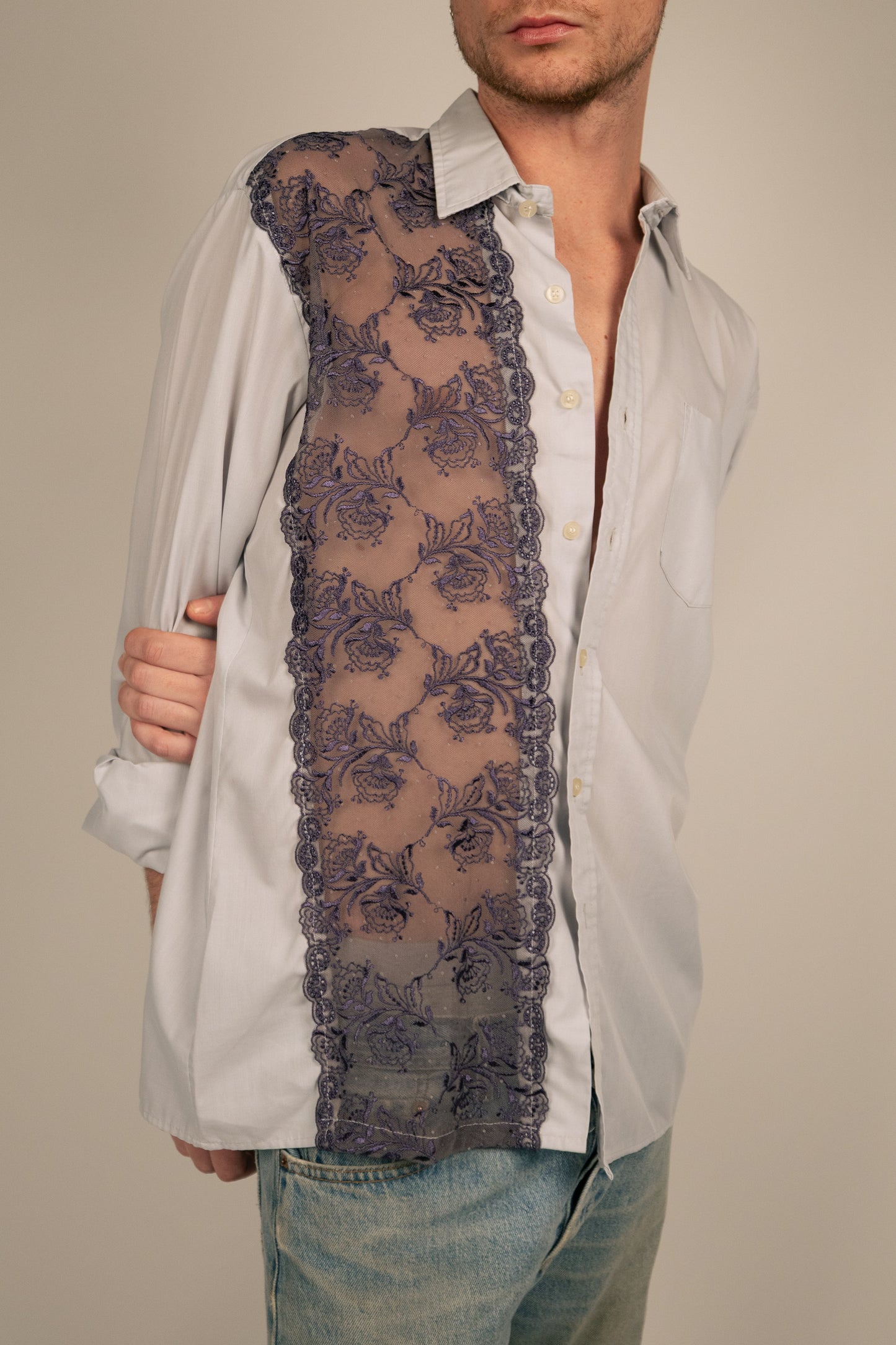 Chemise dentelle - Grise PHRSTUDIO