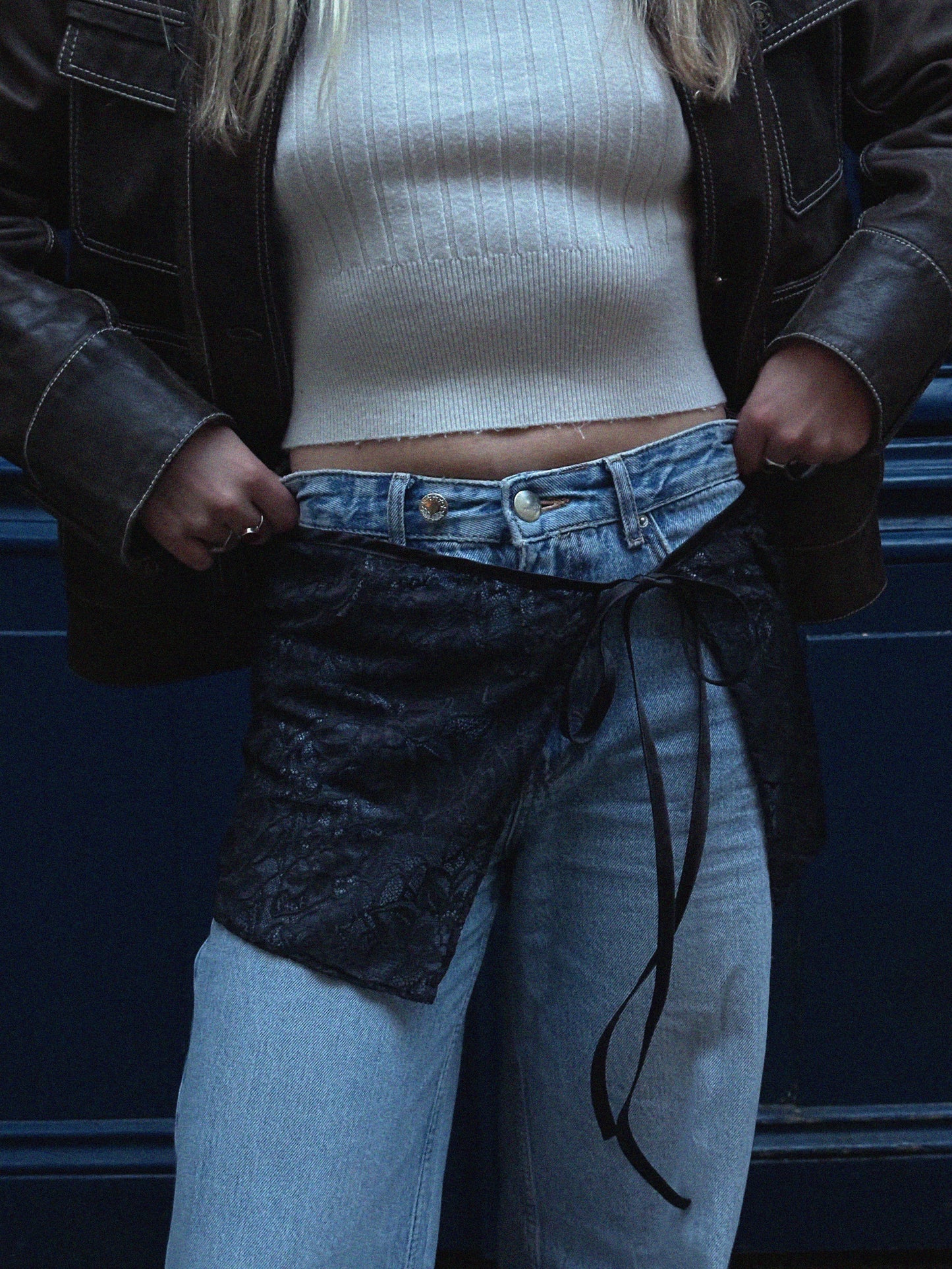 Jupette dentelle - Noire PHRSTUDIO