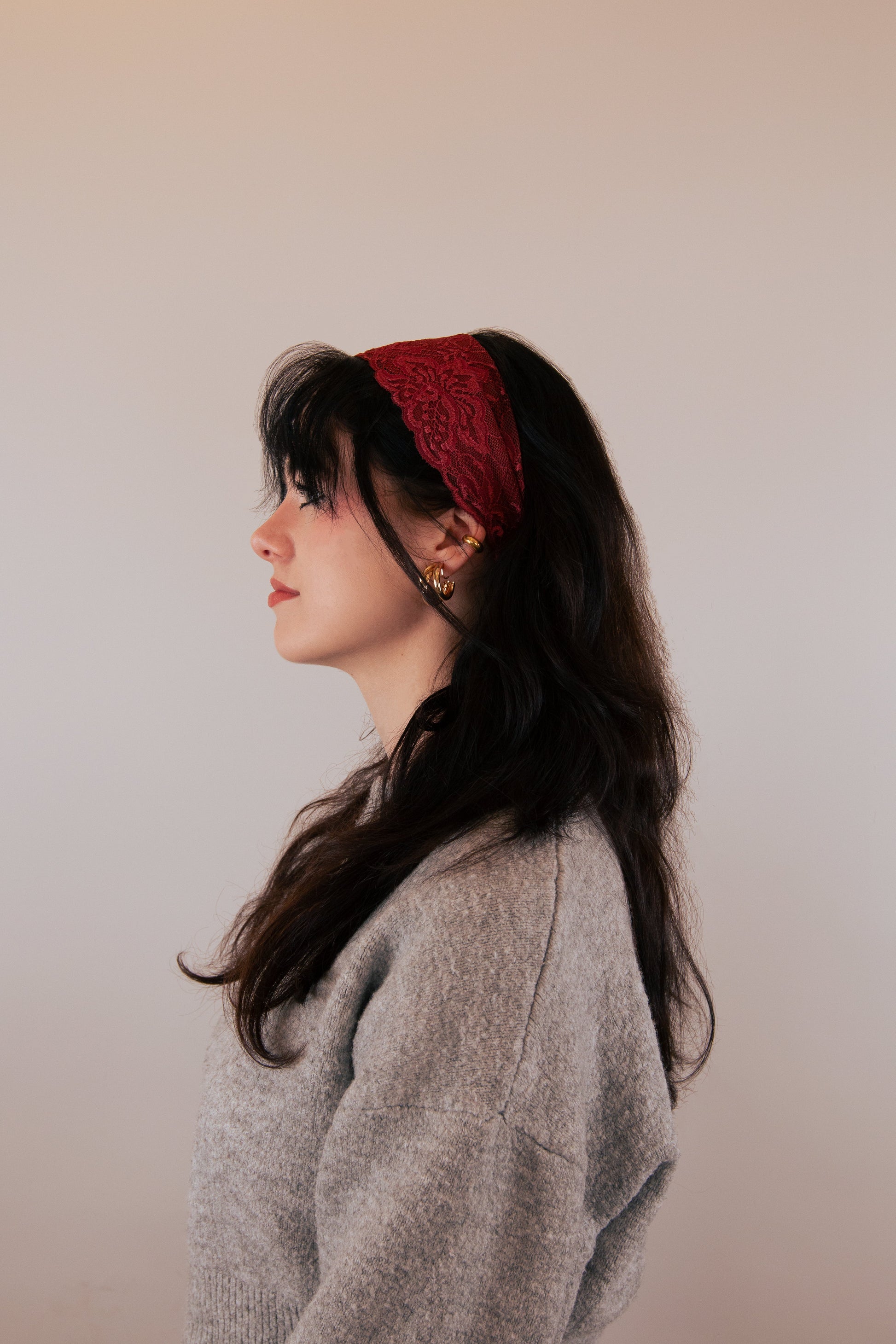 Bandeau dentelle - Bordeaux PHRSTUDIO