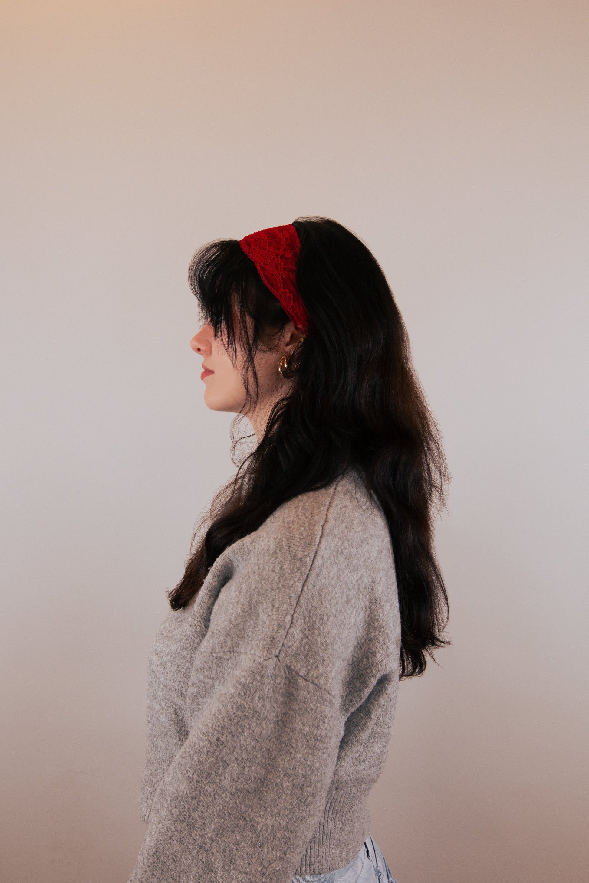 Bandeau dentelle - Rouge Ma boutique