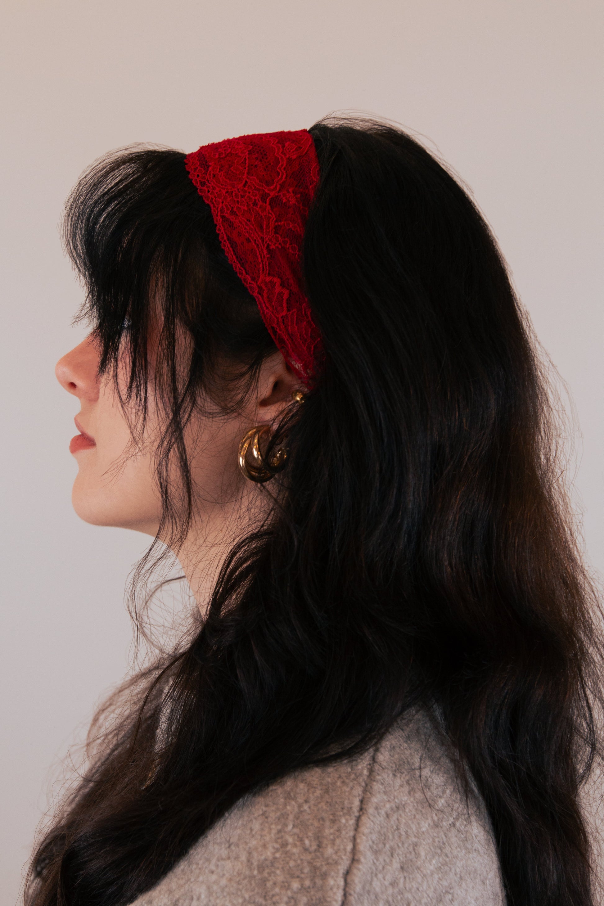 Bandeau dentelle - Rouge Ma boutique